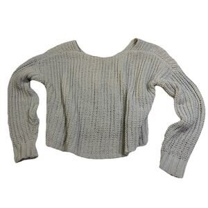 Hollister Oversized Chunky Knit Sweater Gray Baggy Soft Women’s Size Small